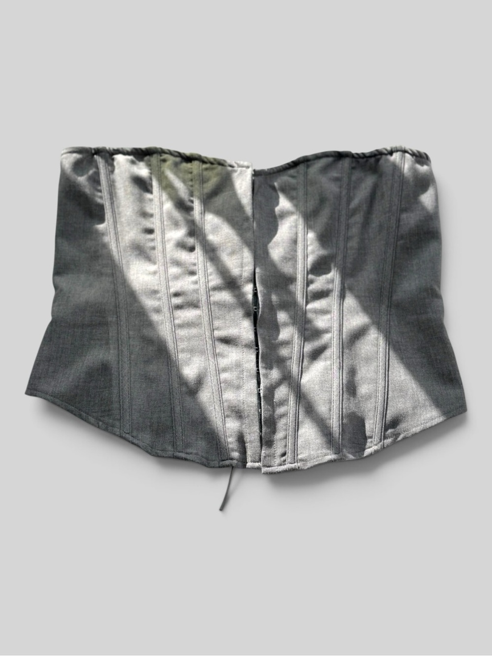 PrettyLittleThing Gray Structured Corset Top